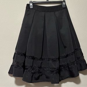 Express Knee length pleated Mesh bottom skirt